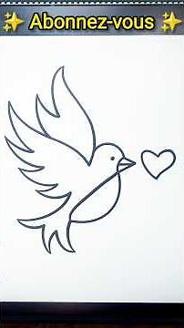 comment dessiner un oiseau facilement #comment_dessiner #drawing