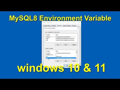 Setup Environment Variable for MySQL 8 Database in windows 10 & Windows 11
