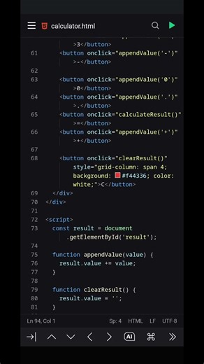 Smallest Calculator Ever | HTML CSS JavaScript Mini Project | Simple Calculator Design