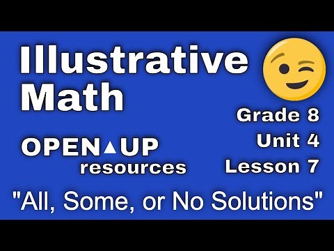 😉 8th Grade, Unit 4, Lesson 7 "All, Some, or No Solutions" | Illustrative Mathematics