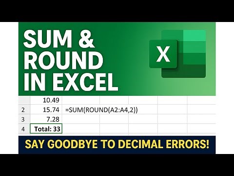 How to Use SUM with ROUND Function in Excel – Accurate Totals Every Time#Excel SUM + ROUND Function