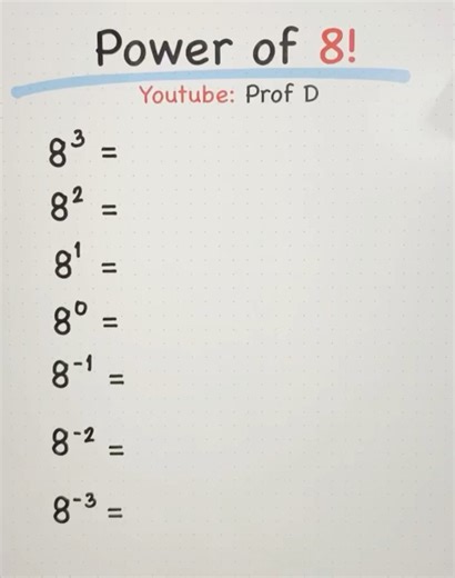 107K views · 998 reactions | Basic Math Review: Power of 8! | Prof D | Facebook