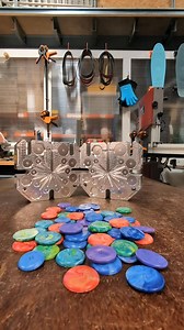 This is a custom button mould we made for one of our clients after she saw our recycled plastic buttons in a previous video. She wanted a range in different sizes, so we created this mould to make them all in one go. If they tickle your fancy, you can grab them from @themendipmakershop ♻️🧵 #sustainablecrafts #recycledplastic #ecofashion #buttons | Brothers Make