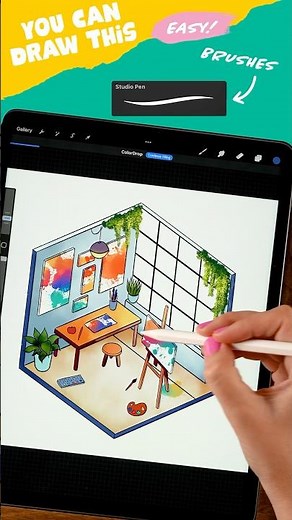 Isometric Art Room Drawing Tutorial #artwithflo