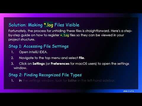 How to Make *.log Files Visible in IntelliJ IDEA
