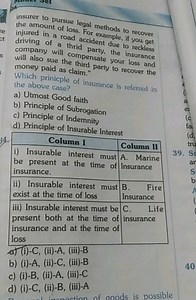 Question 1:Which principle of insurance is referred to in the ... | Filo