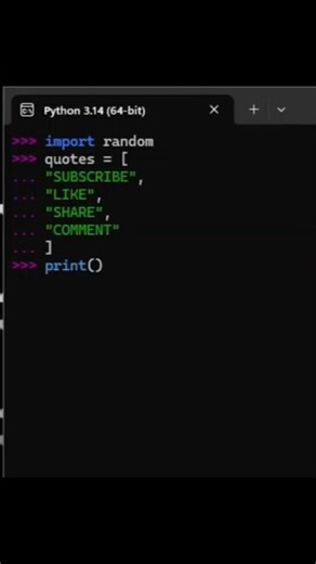 Day - 04. Random Quote Generator By Python in 35 Second. #python