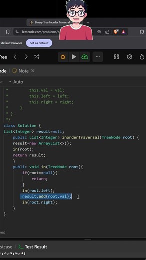 what is recursion leetcode 94 binary tree inorder traversal part2 code explaied #faangprep #dsa