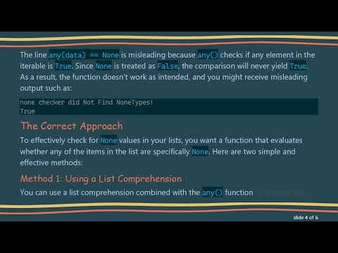 Checking for None Values in Python Lists