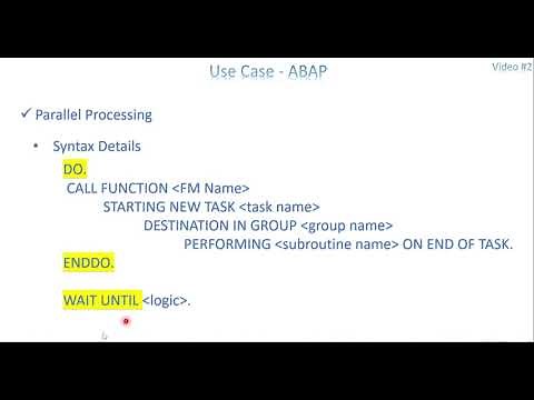 Use Case 2: ABAP - Parallel Processing