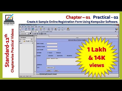 Chapter 01 | Practical 2 | Online Registration form using kompoZer.