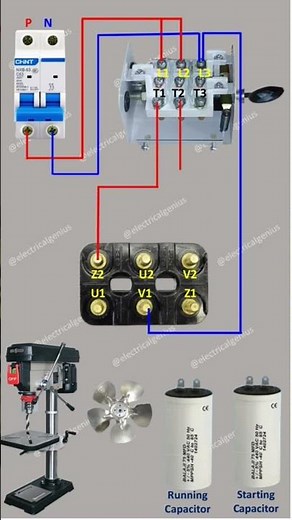 single phase motor reverse forward connection | forward Reverse motor control circuit diagram