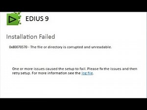 how to edius 8 installation error