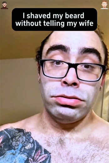 A man can’t be without a beard,just as a fish cannot be without water🧔‍♂️😆😂#shave#beard#couple#funny#reaction#trending#viral#usa