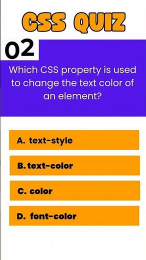 Which CSS property is used to change the text color of an element? 🎨 | CSS Basics #shorts