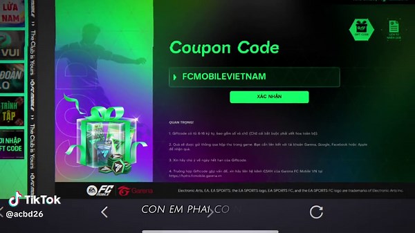 CODE mới cho tất cả anh em nha #up #xh #fcmobilevietnam | fc mobile