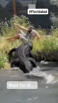 Alligator attacks a man 🐊💀🔞