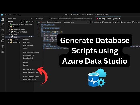 How to Generate Database Scripts using Azure Data Studio ?