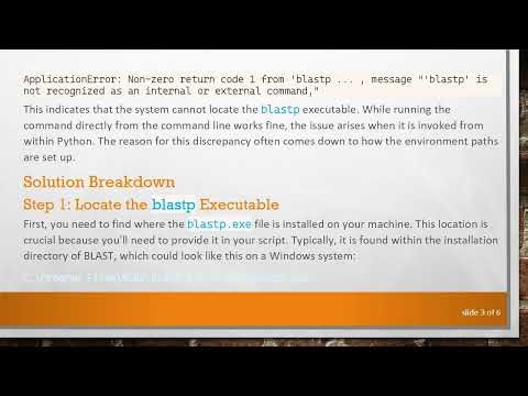 Resolving the blastp Command Not Recognized Error in Biopython