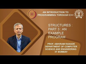 Lecture 19 : Structures : Part 3 : An example program