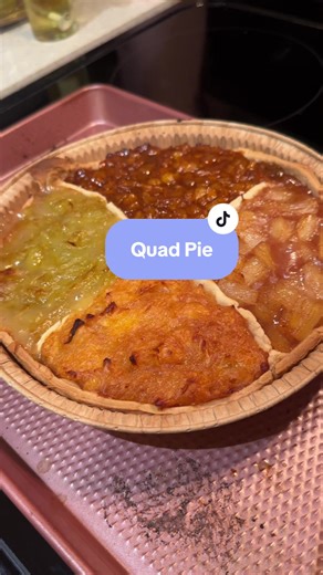 Replying to @Paul trying out a #quadpie source: @accent golden #homemadepie #grapepie #pineapplepie #cornpie