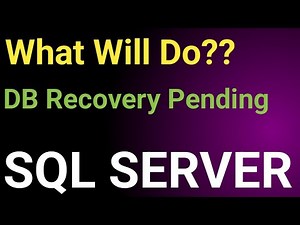 SQL Database Recovery Pending || How to fix SQL Database Recovery Pending || SQL Database State ||