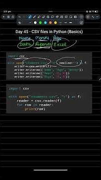 Python Day 45 | CSV Files Explained | Read & Write CSV