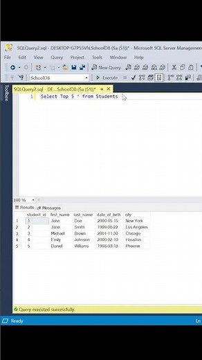SQL TOP Keyword | Fetch First 5 Records | SELECT TOP Example #sql #coding #databasemanagement