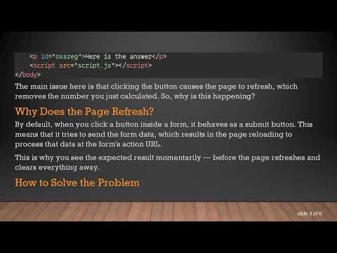 How to Prevent Web Page Refresh When Clicking a Button in JavaScript