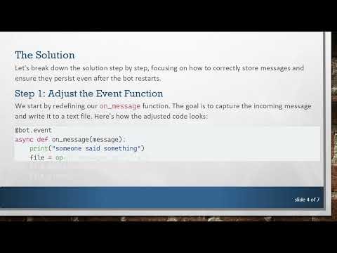 How to Properly Store Messages with a Discord Bot in Python