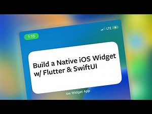 Build a Native iOS Widget App with Flutter & SwiftUI | Flutter Tutorial