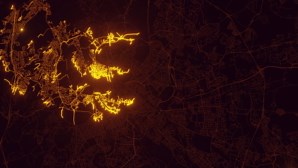 [OC] A-Star Pathfinding Algorithm Visualization on a Real Map