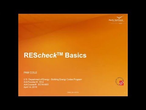 REScheck Basics - 2016