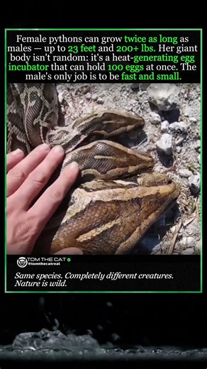 Why female pythons are bigger than males… #animals #facts #omg