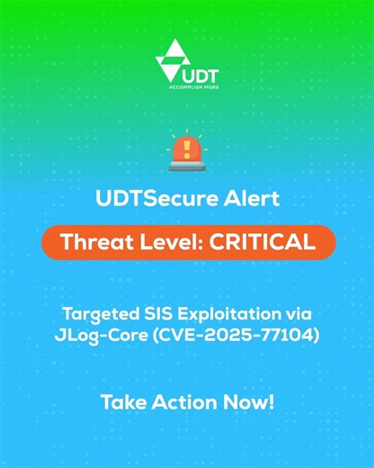 UDT on Instagram: "UDTSecure Alert: Targeted SIS Exploitation via JLog-Core (CVE-2025-77104) – Threat Level: CRITICAL UDT is warning customers of a targeted exploitation campaign impacting Student Information Systems and Java-based portals using JLog-Core. Attackers are actively dumping student and payroll databases following RCE via malformed User-Agent strings. Recommended Actions: - Confirm JLog-Core usage with SIS/ERP vendors and apply v3.5.0+ - Block outbound LDAP/RMI ports (389, 1389, 1099