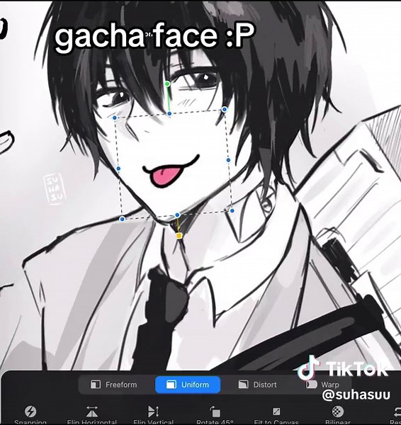 Gacha Face: Procreate Drawing and Rendering Process | Nagumo Sakamoto Days