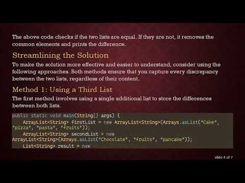 How to Compare Two ArrayLists in Java and Print Their Differences