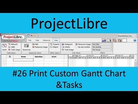ProjectLibre #26 Print Custom Gantt Chart and Tasks