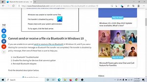 Cannot send or receive a file via Bluetooth in Windows 11