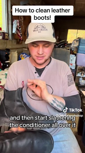 Cleaning and Conditioning Leather Boots Process