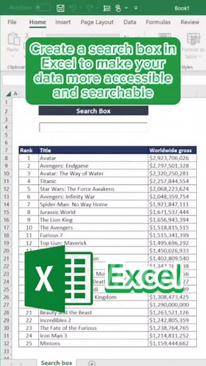 Create a search box in Excel to make your data more accessible and searchable This video will show you how to easily find the data you need in your Excel spreadsheet with a custom search box. A search box is a great way to save time and improve your productivity. #excel #exceltutorial #exceltips #excelformulas #excelfunctions #searchbox #conditionalformatting #filterfunction#excelwithwayne #excelforstudents #excelforbeginners #selftaughtexcel