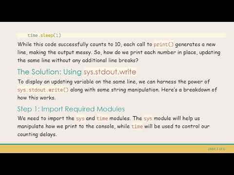 Can You Print a Constantly Updating Variable on One Line in Python?