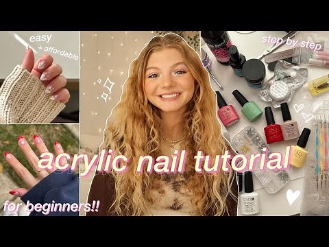 HOW TO DO ACRYLIC NAILS AT HOME: for beginners!! DIY easy, affordable tutorial & nail art ideas 2023