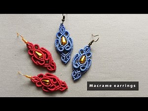 Macrame earrings tutorial|earrings tutorial with beads|DIY