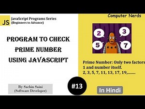 13. How to check prime number in JavaScript | JavaScript Program for beginners in Hindi