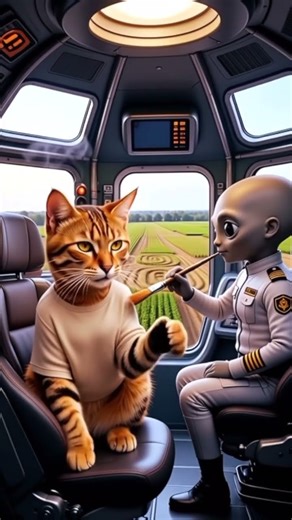 Cat abducted by Alien and given paintbrush for #cropformations #cats #kitty #abducted #alien #brush