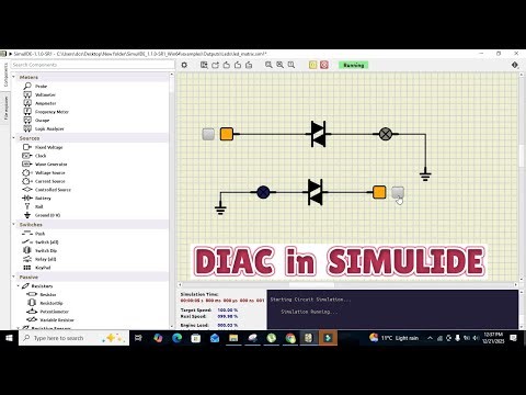 how to use diac in simulide | simulation of diac in simulide