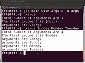 Command line arguments in C in English