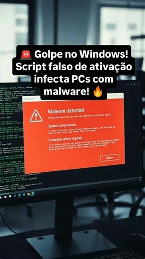 Marcelo Junior |Criador de conteúdo Digital on Instagram: "🚨 Golpe no Windows! Script falso de ativação infecta PCs com malware! 🔥 . Hackers criaram um domínio falso que imita a ferramenta de ativação do Windows (MAS) e usa PowerShell para instalar malware, como o Cosmali Loader — capaz de rodar mineração de criptomoedas e trojans de acesso remoto no seu PC! . ⚠️ O alerta começa com um erro de digitação numa linha de comando no PowerShell. Um único caractere pode levar você para um site malici