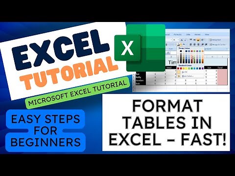 MS Excel Basics Tutorial - Format A Table In Excel